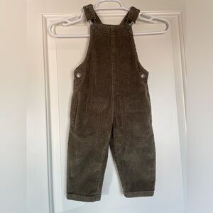Dark olive baby boy overalls